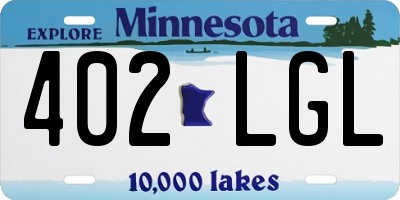 MN license plate 402LGL