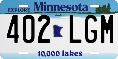 MN license plate 402LGM