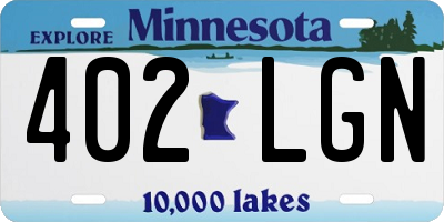 MN license plate 402LGN