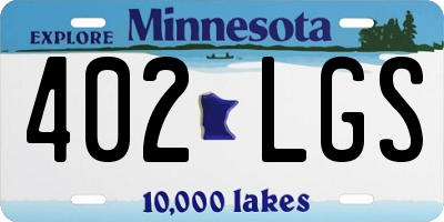 MN license plate 402LGS