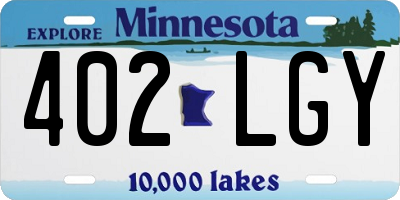MN license plate 402LGY