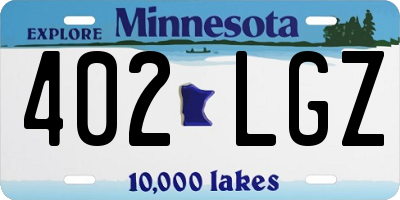 MN license plate 402LGZ