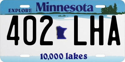 MN license plate 402LHA