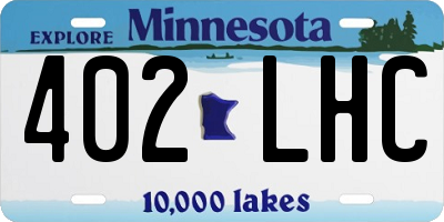 MN license plate 402LHC