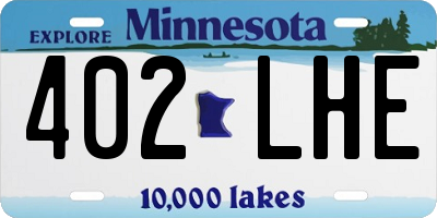 MN license plate 402LHE