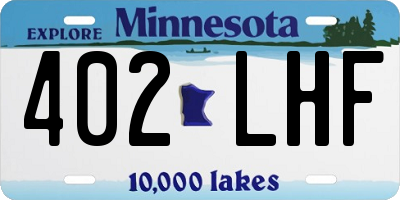 MN license plate 402LHF