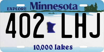 MN license plate 402LHJ