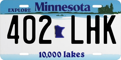 MN license plate 402LHK