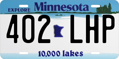 MN license plate 402LHP