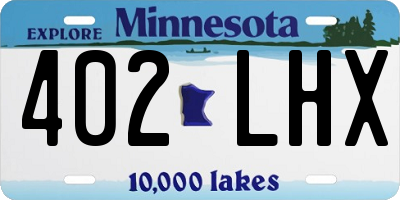 MN license plate 402LHX