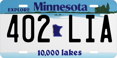 MN license plate 402LIA