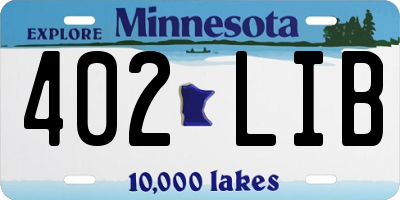 MN license plate 402LIB