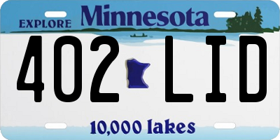 MN license plate 402LID