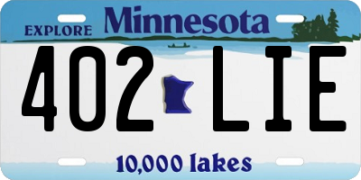 MN license plate 402LIE