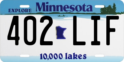 MN license plate 402LIF