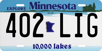 MN license plate 402LIG