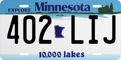 MN license plate 402LIJ