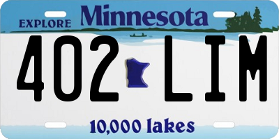 MN license plate 402LIM
