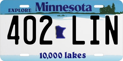 MN license plate 402LIN