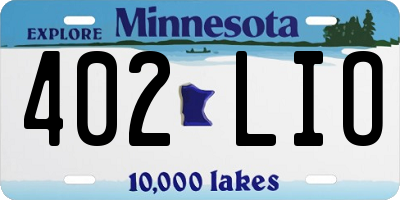 MN license plate 402LIO