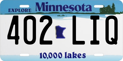 MN license plate 402LIQ