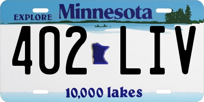 MN license plate 402LIV