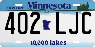 MN license plate 402LJC
