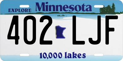 MN license plate 402LJF