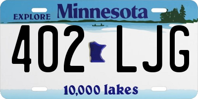 MN license plate 402LJG