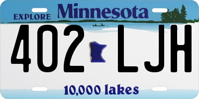 MN license plate 402LJH