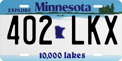 MN license plate 402LKX