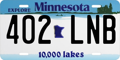 MN license plate 402LNB