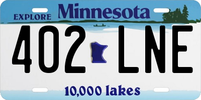 MN license plate 402LNE