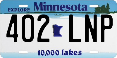 MN license plate 402LNP