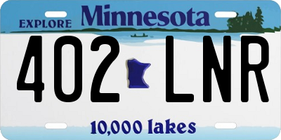 MN license plate 402LNR