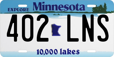 MN license plate 402LNS