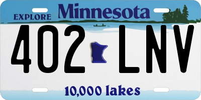 MN license plate 402LNV