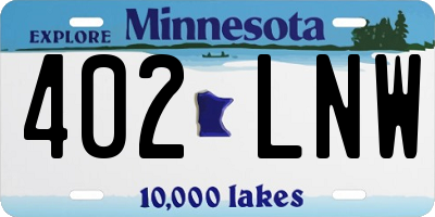 MN license plate 402LNW