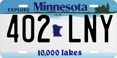 MN license plate 402LNY