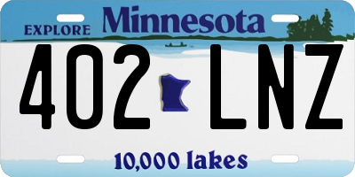 MN license plate 402LNZ