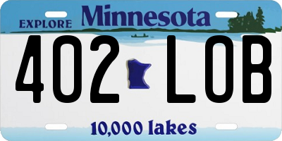 MN license plate 402LOB