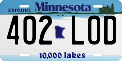 MN license plate 402LOD