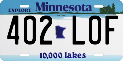 MN license plate 402LOF