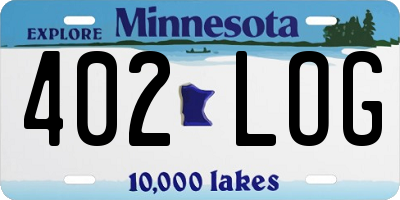 MN license plate 402LOG