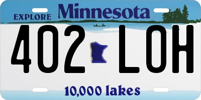 MN license plate 402LOH