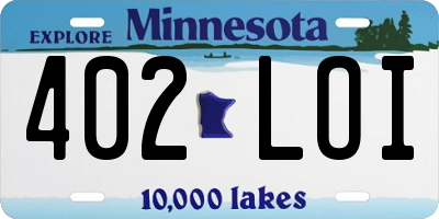 MN license plate 402LOI