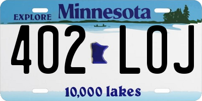 MN license plate 402LOJ