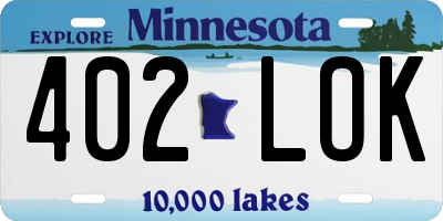 MN license plate 402LOK