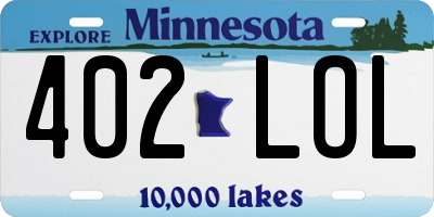 MN license plate 402LOL