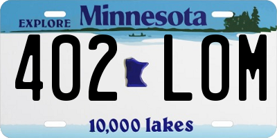 MN license plate 402LOM
